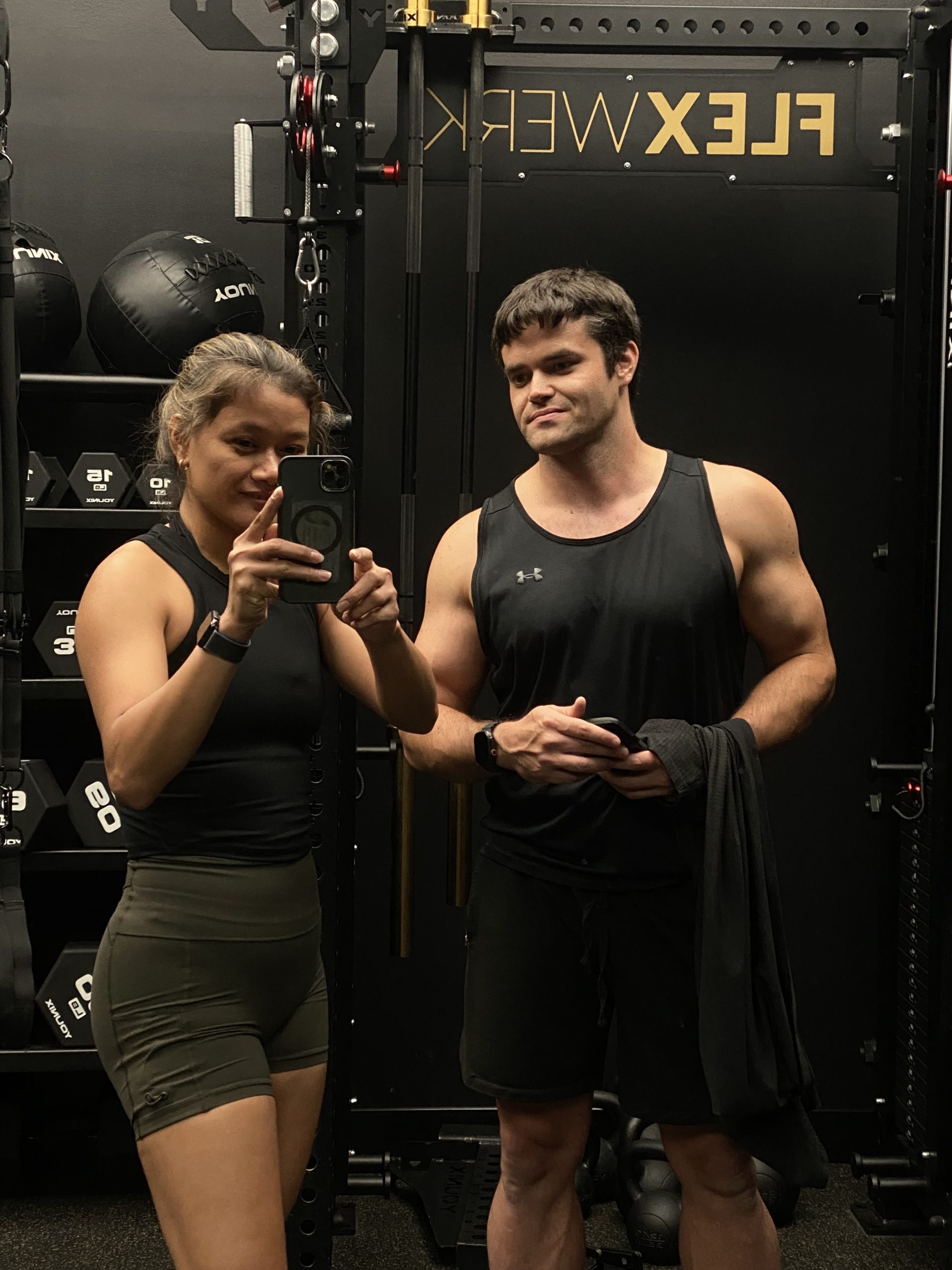 Grant, personal trainer in Carmel, with a client at FlexWerk Fitness